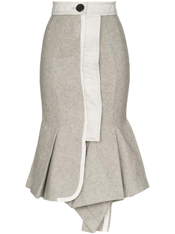 Sacai Flippy-hem Midi Skirt - Grey