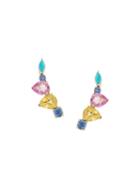Sarah Noor Curved Clip Earrings, Size: 1, Turquoise