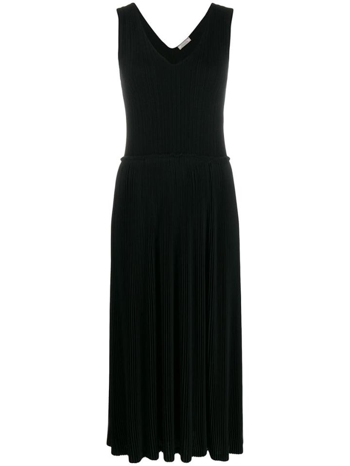 Nina Ricci Pleated Midi Dress - Black