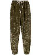 Forte Forte Crushed Velvet Baggy Trousers - Green