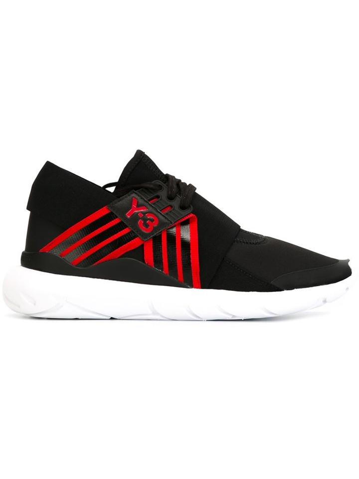 Y-3 Qasa Elle Lace Sneakers, Women's, Size: 6.5, Black, Leather/rubber/nylon