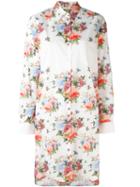 Wunderkind - Knee Length Floral Shirt - Women - Cotton - 40, White, Cotton