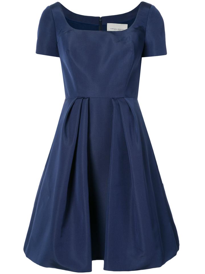 Carolina Herrera Taffeta Sheen Skater Dress - Blue