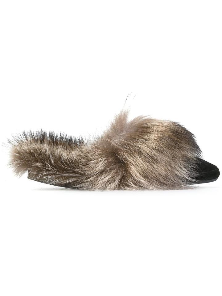 Car Shoe Fur-embellished Slippers