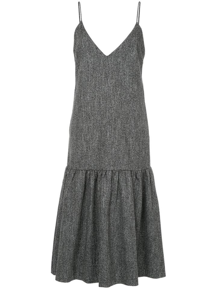 Le Ciel Bleu V-neck Flared Dress - Grey