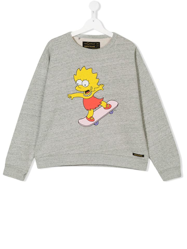 Finger In The Nose Maggie Simpson Print Sweatshirt - Grey