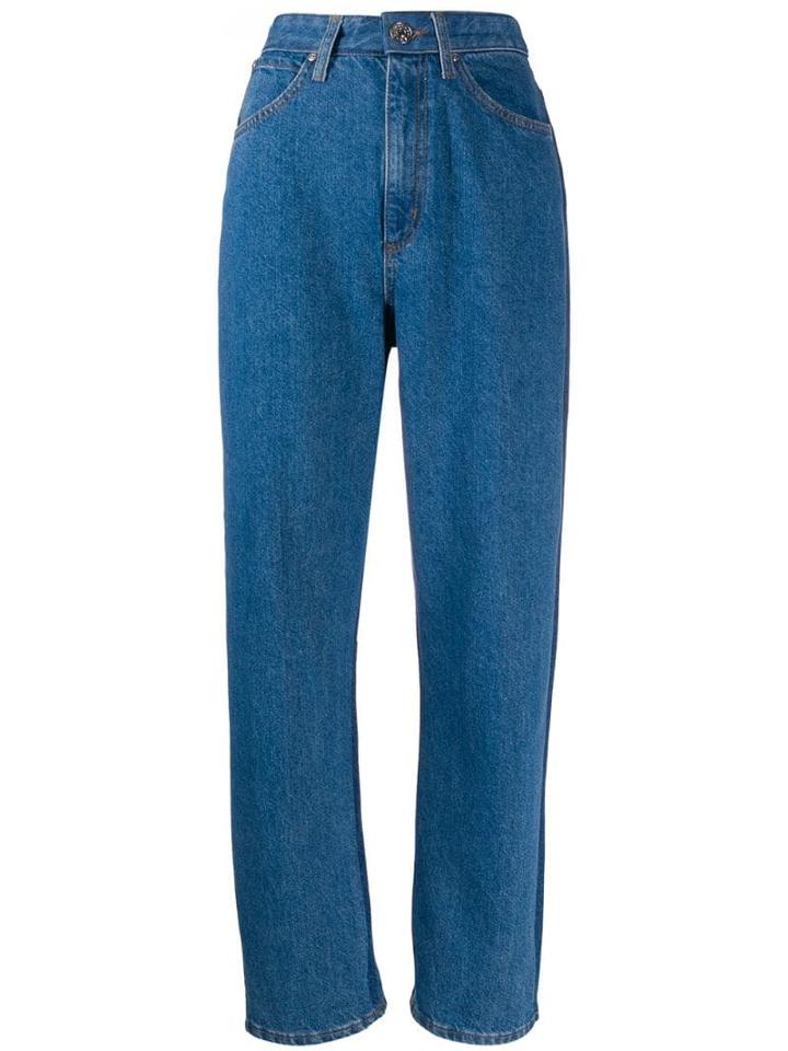 Sandro Paris High-waisted Straight Jeans - Blue