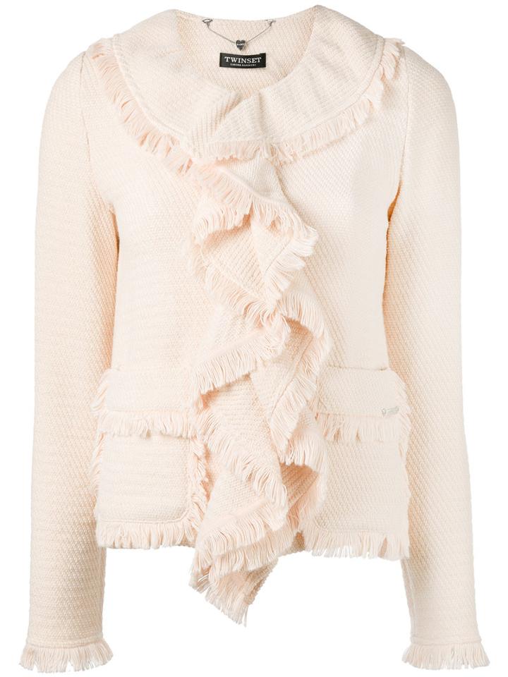 Twin-set - Waterfall Jacket - Women - Cotton/polyamide/spandex/elastane - 44, Nude/neutrals, Cotton/polyamide/spandex/elastane