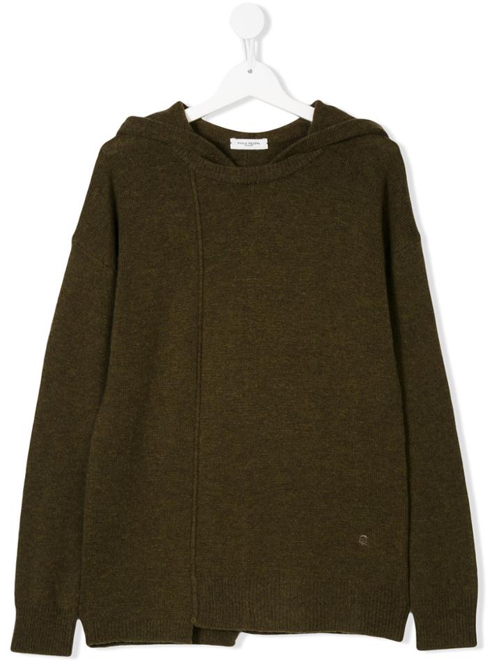 Paolo Pecora Kids Asymmetric Hoodie - Green