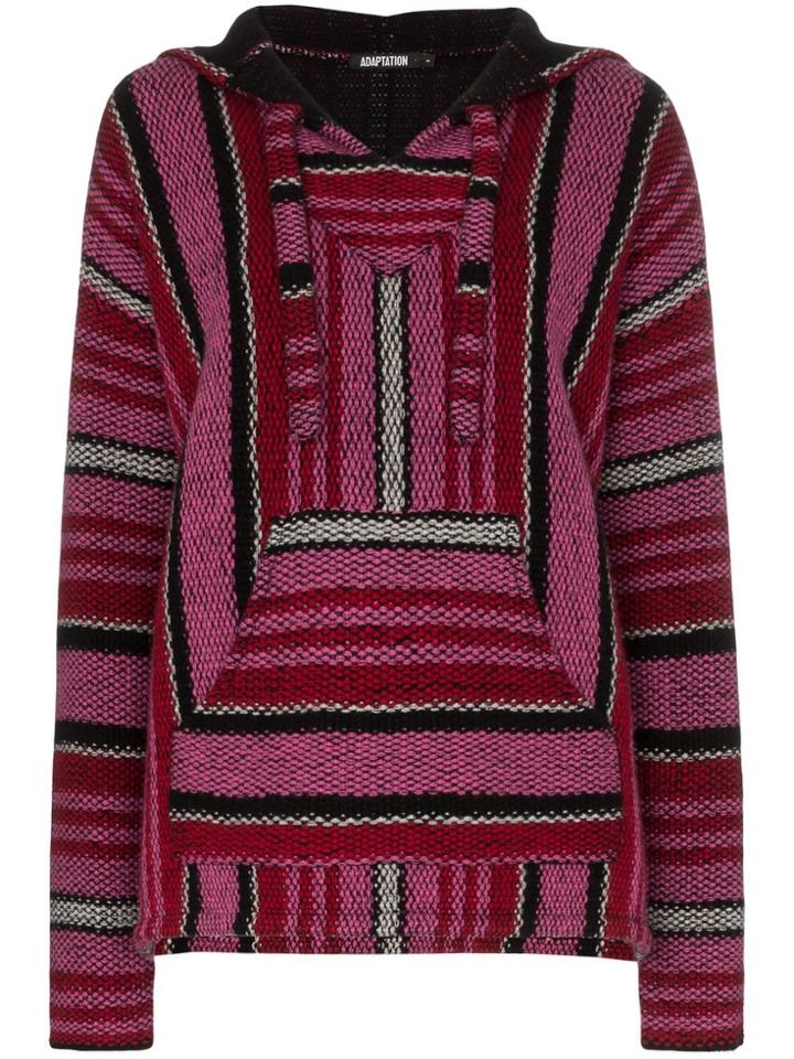 Adaptation Baja Stripe Cashmere Hoodie - Pink