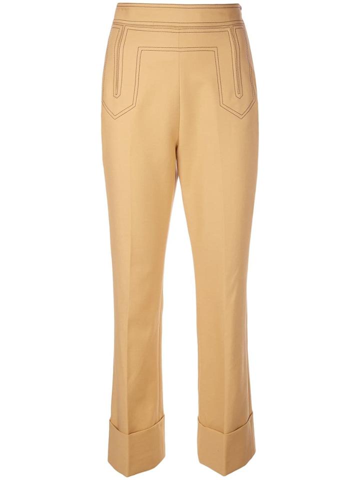 Khaite Contrast Stitch Trousers - Yellow