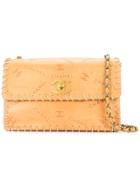 Chanel Vintage Logo Embossed Turn-lock Maxi Bag - Brown