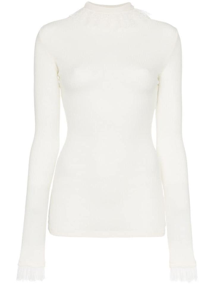 Philosophy Di Lorenzo Serafini Ruffle Neck Knitted Top - White