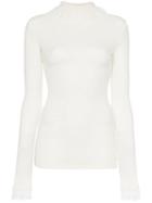 Philosophy Di Lorenzo Serafini Ruffle Neck Knitted Top - White