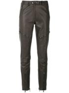 Moschino Biker Zip Trousers - Grey