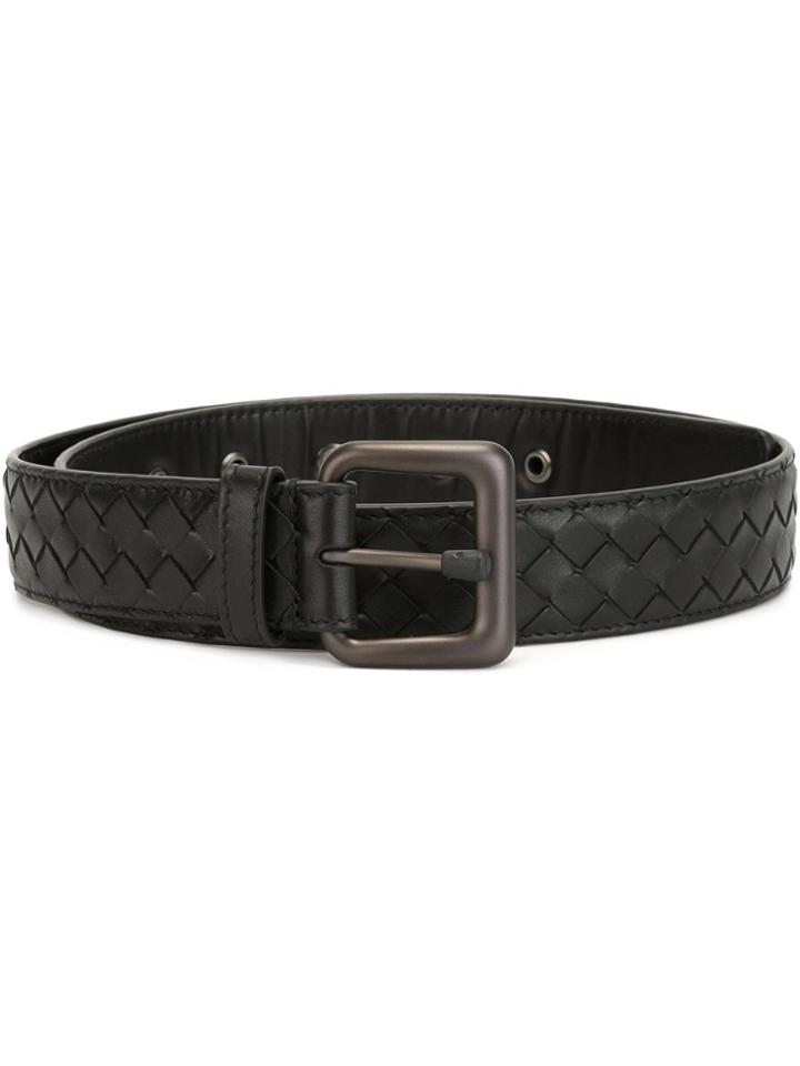 Bottega Veneta Nero Intrecciato Belt - Black