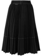 Moncler Pleated Skirt, Women's, Size: 42, Black, Polyester/viscose/spandex/elastane