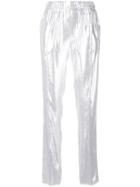 Baja East Metallic (grey) Trousers, Women's, Size: Ii, Silk/lurex