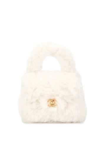Chanel Pre-owned 1992's Furry Mini Turn-lock Handbag - White