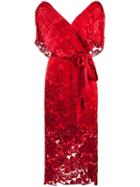 Alice+olivia Darva Wrap Dress - Red