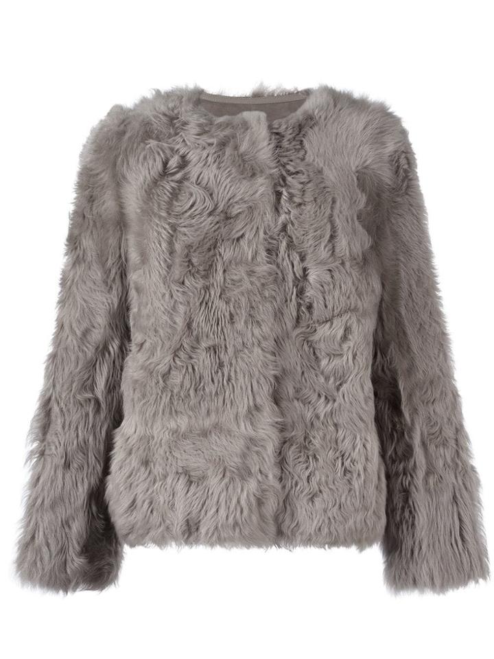 Yves Salomon Collarless Jacket - Grey