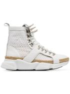 Marques'almeida Maled Lthr Mesh Spike Ht Snkr - White
