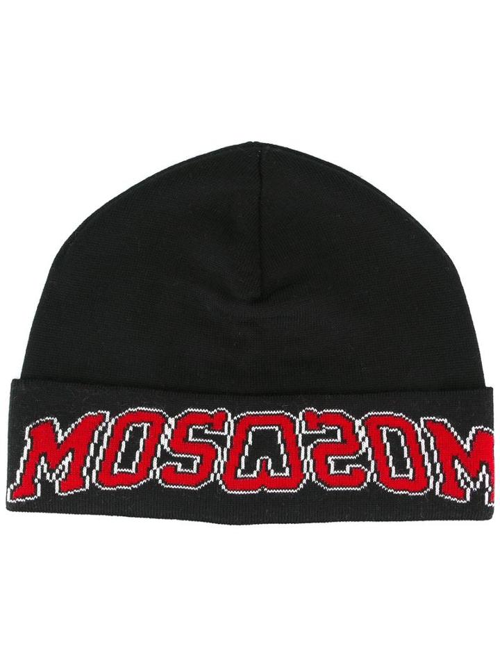 Moschino Varsity Logo Beanie, Men's, Black, Acrylic/wool
