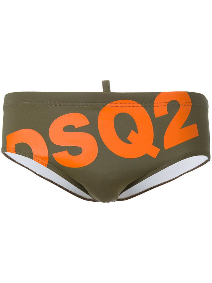 Dsquared2 Slanted Logo Swim Brief - Green