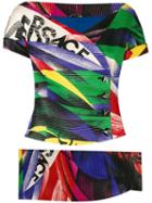 Versace Pre-owned Abstract Print Skirt & Top - Multicolour