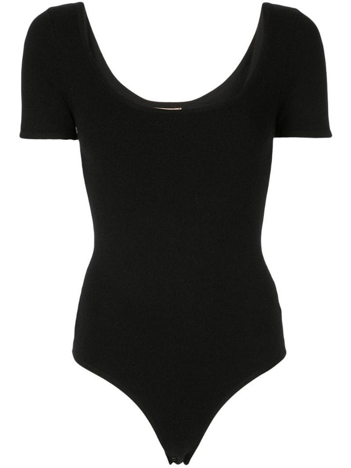 Michael Kors Scoop Neck Bodysuit - Black