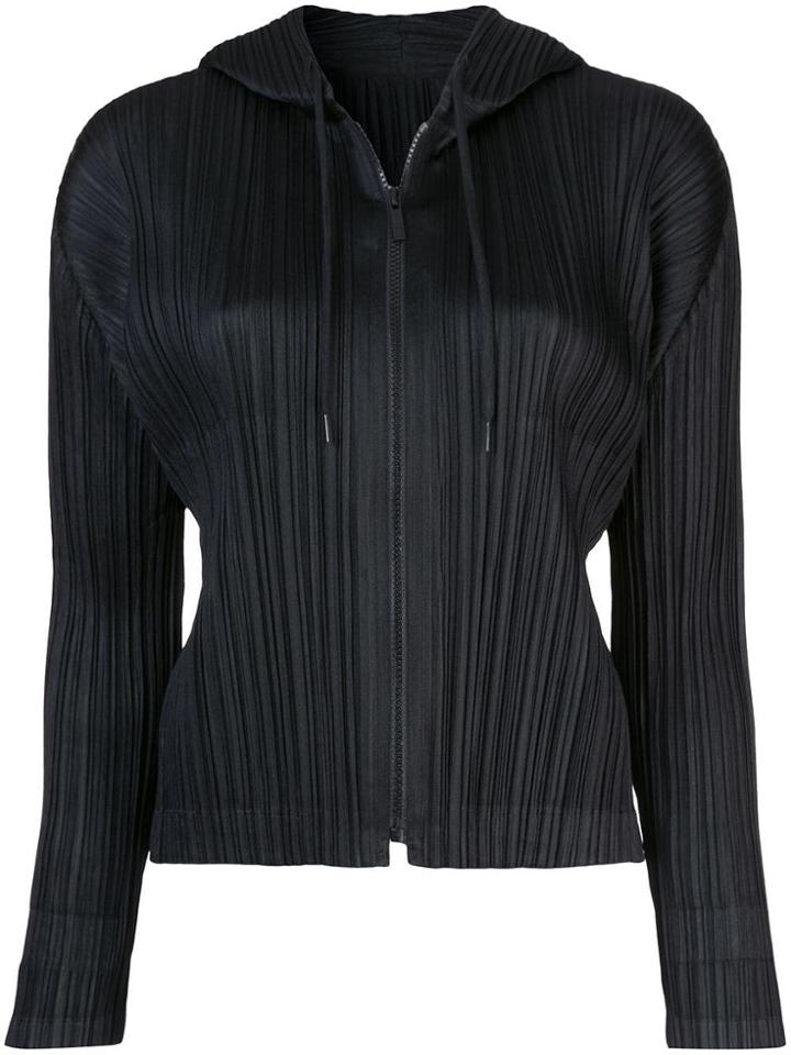Pleats Please By Issey Miyake Monthly Pleated Hoodie - Black