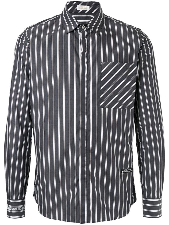 Education From Youngmachines Striped Fitted Shirt - Blue