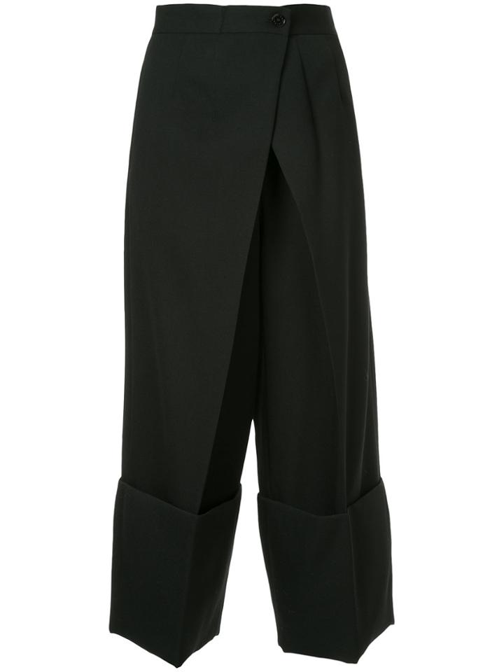 Astraet Wide-leg Cropped Trousers - Black