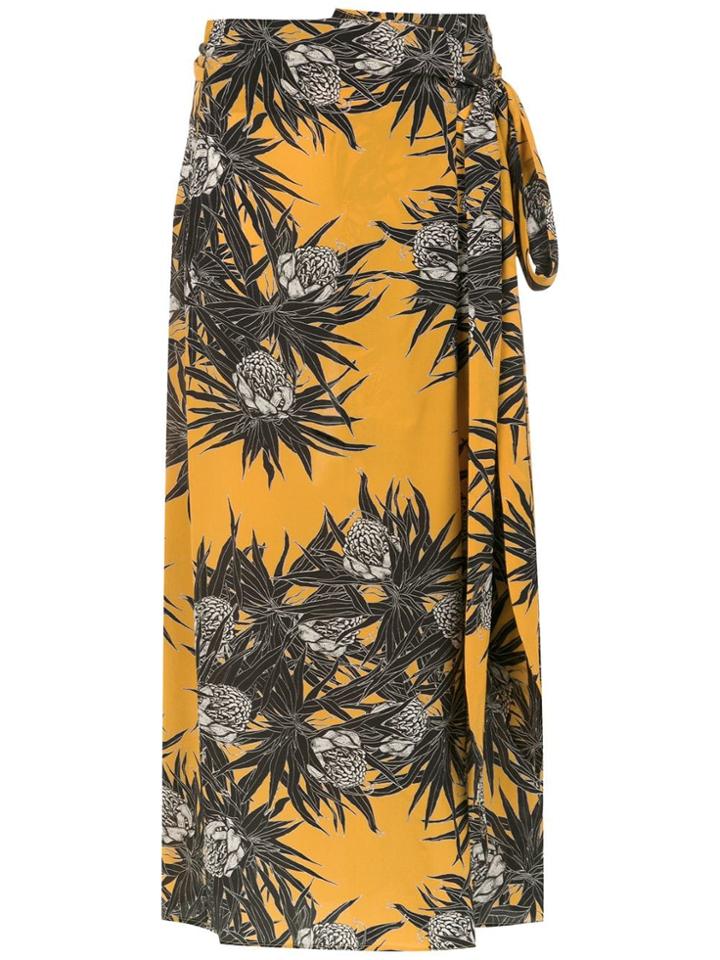 Andrea Marques Silk Midi Skirt - Yellow
