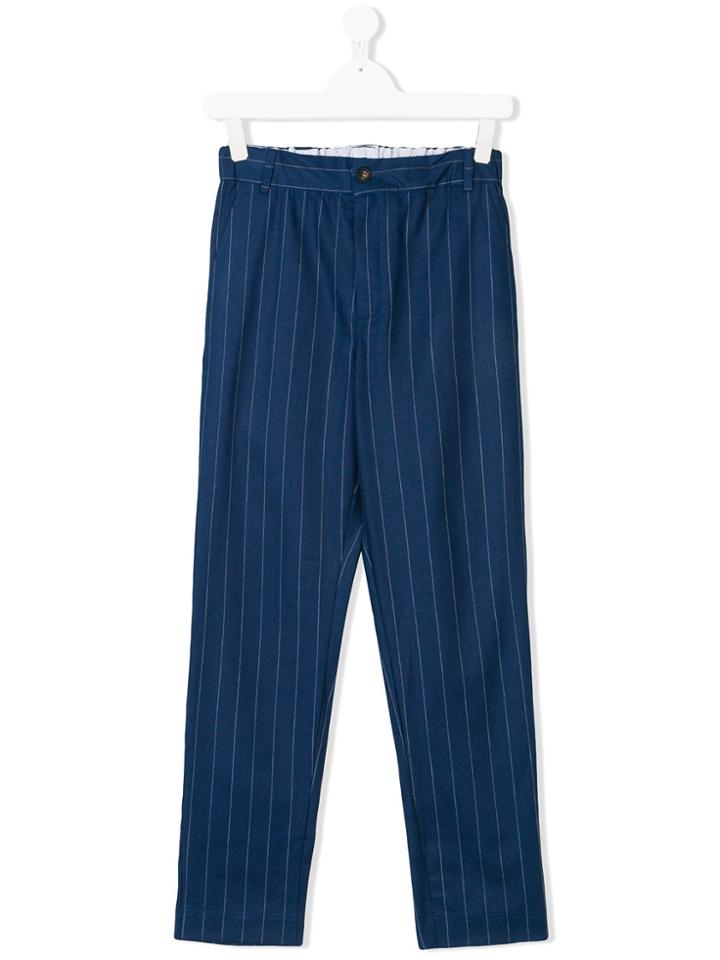 Anne Kurris Teen Pinstripe Tailored Trousers - Blue