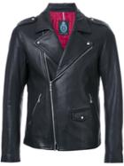 Guild Prime Zipped Biker Jacket, Men's, Size: 1, Black, Lamb Skin