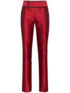 Haider Ackermann Binding Detail Linen-blend Trousers - Red