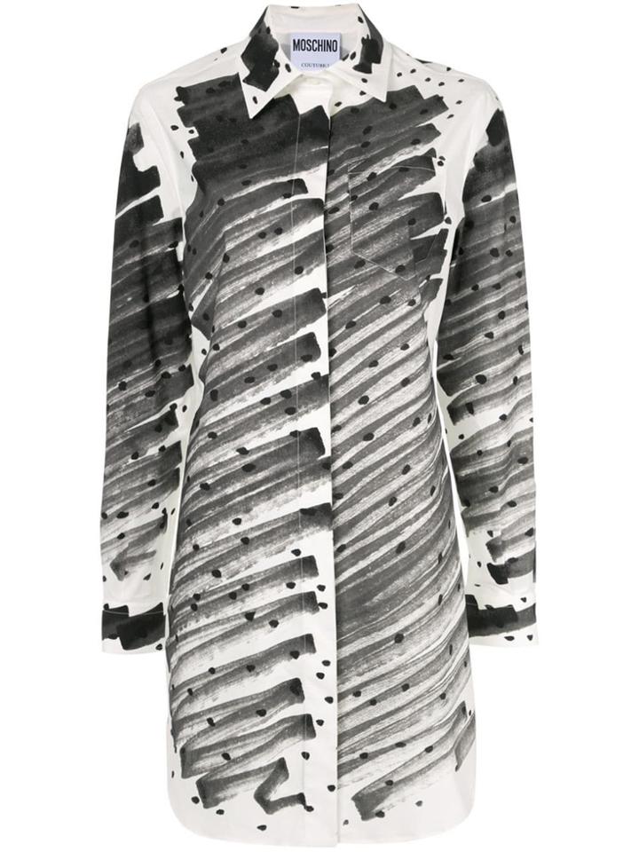 Moschino Brushstroke Polka Dot Print Shirt - Grey