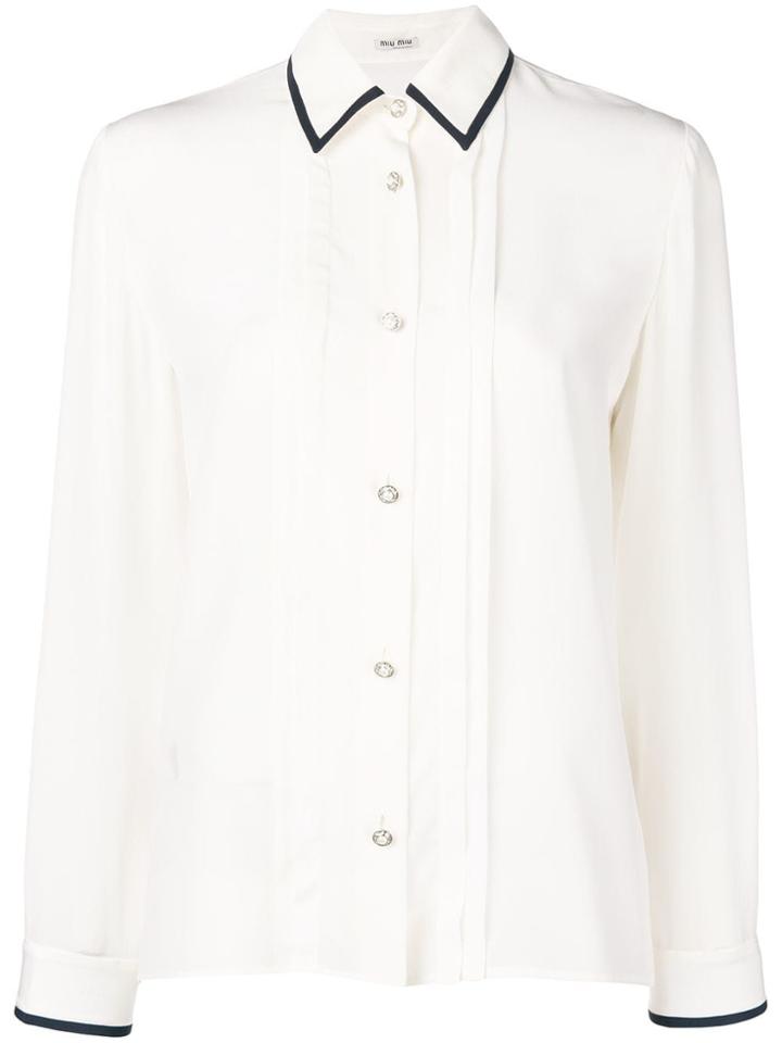 Miu Miu Long-sleeve Shirt - Nude & Neutrals