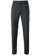 Z Zegna Tapered Trousers, Men's, Size: 50, Grey, Wool/acetate/viscose