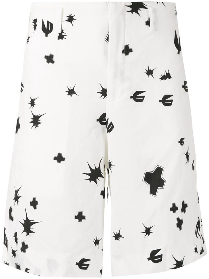 Comme Des Garçons Vintage Printed Shorts - White