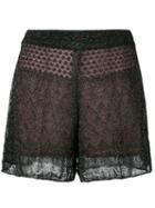 Circus Hotel - Layered Lurex Shorts - Women - Silk/cotton/polyester/viscose - Xs, Black, Silk/cotton/polyester/viscose