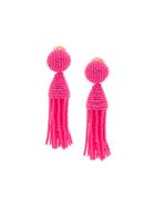 Oscar De La Renta Tassel Drop Earrings - Pink & Purple