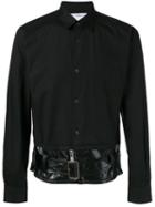 Comme Des Garçons Shirt - Belted Hem Shirt - Men - Cotton/artificial Leather - M, Black, Cotton/artificial Leather