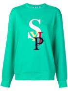Sjyp Contrast Logo Sweatshirt - Green