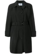 Prada Belted Raincoat - Black