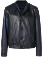 Prada Buttoned Leather Jacket - Blue