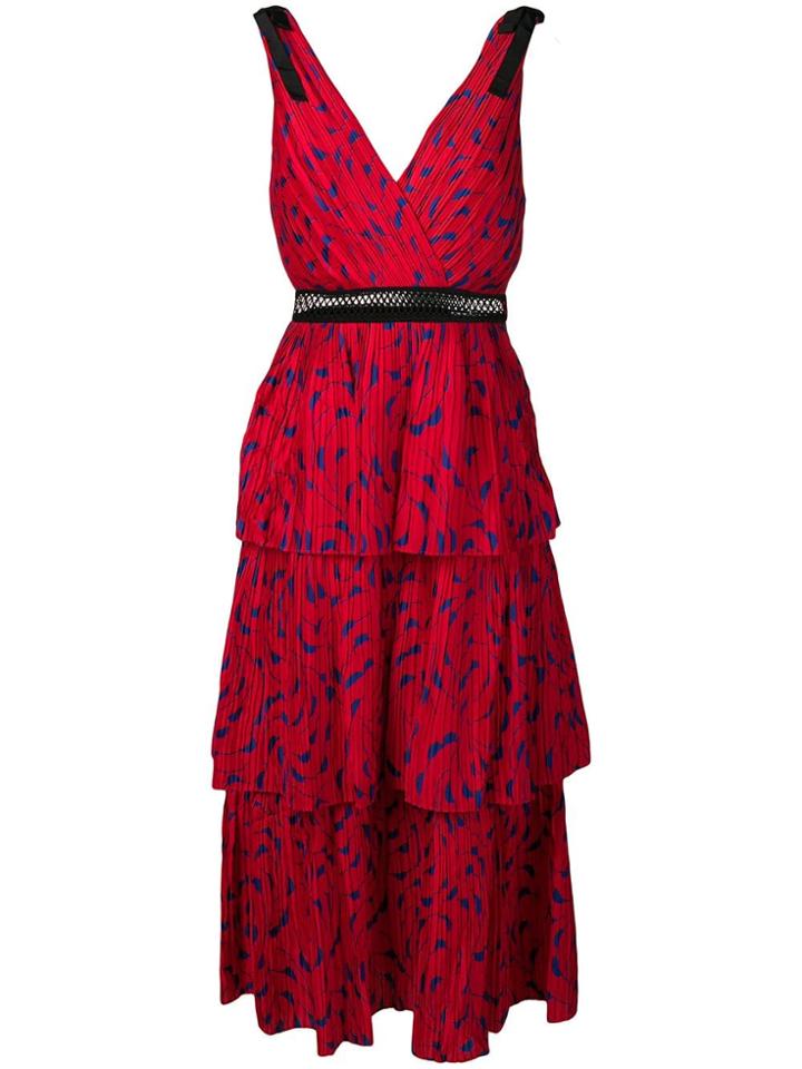 Self-portrait Tiered Crescent Midi Dress