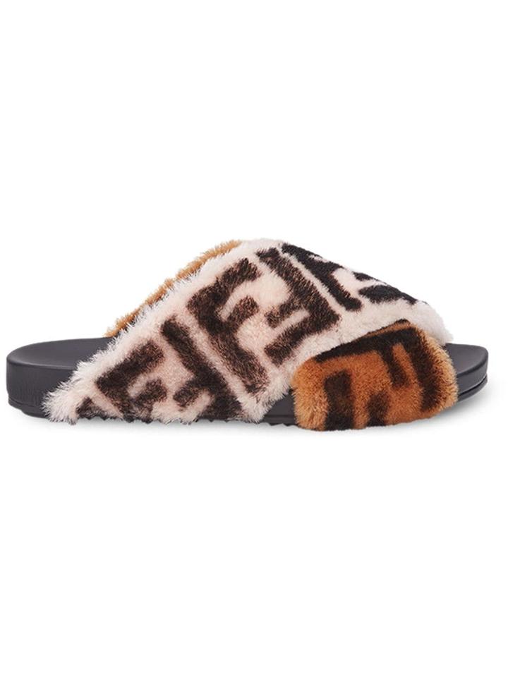 Fendi Strap Style Flat Sandals - Brown
