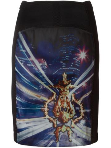 Antpitagora Digital Print Skirt, Women's, Size: Medium, Black, Polyester